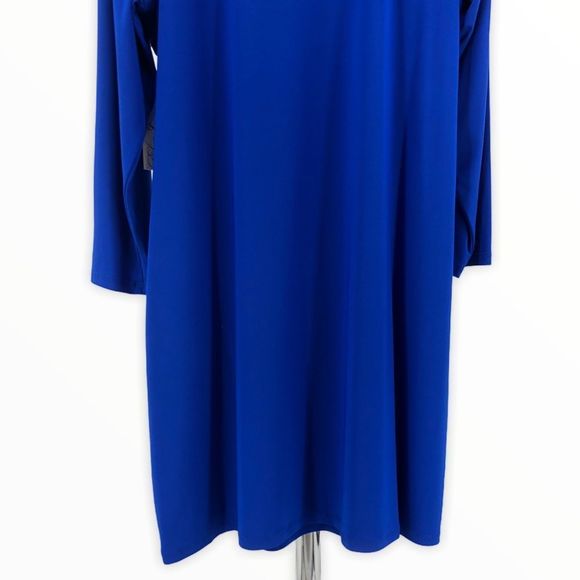 Eliza J Cobalt Blue Side Ruched Long Sleeve Dress NWT - Picture 7 of 12